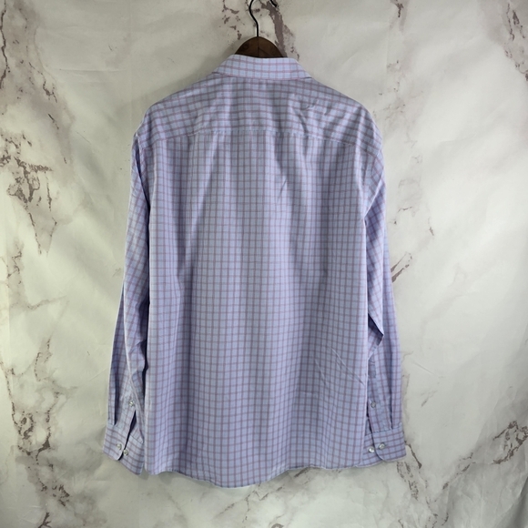Untuckit Shirt Mens XXL 2XL Blue Plaid Button Up Arrigoni Wrinkle Free Slim Fit - Picture 5 of 15